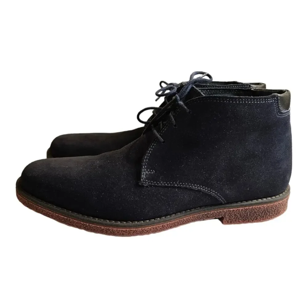 Alfani Blue Suede Lancer Leather Chukka Boots Men 9.5 M